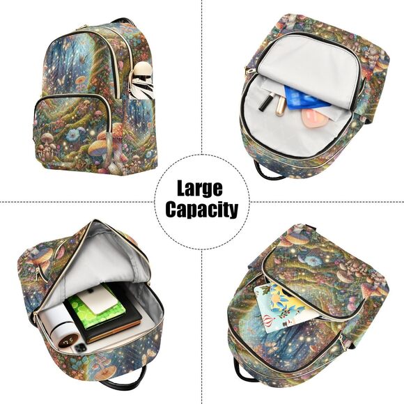 5594 Mini Backpack Fairyland Forest Mushrooms Mini Backpack Purse main image 5